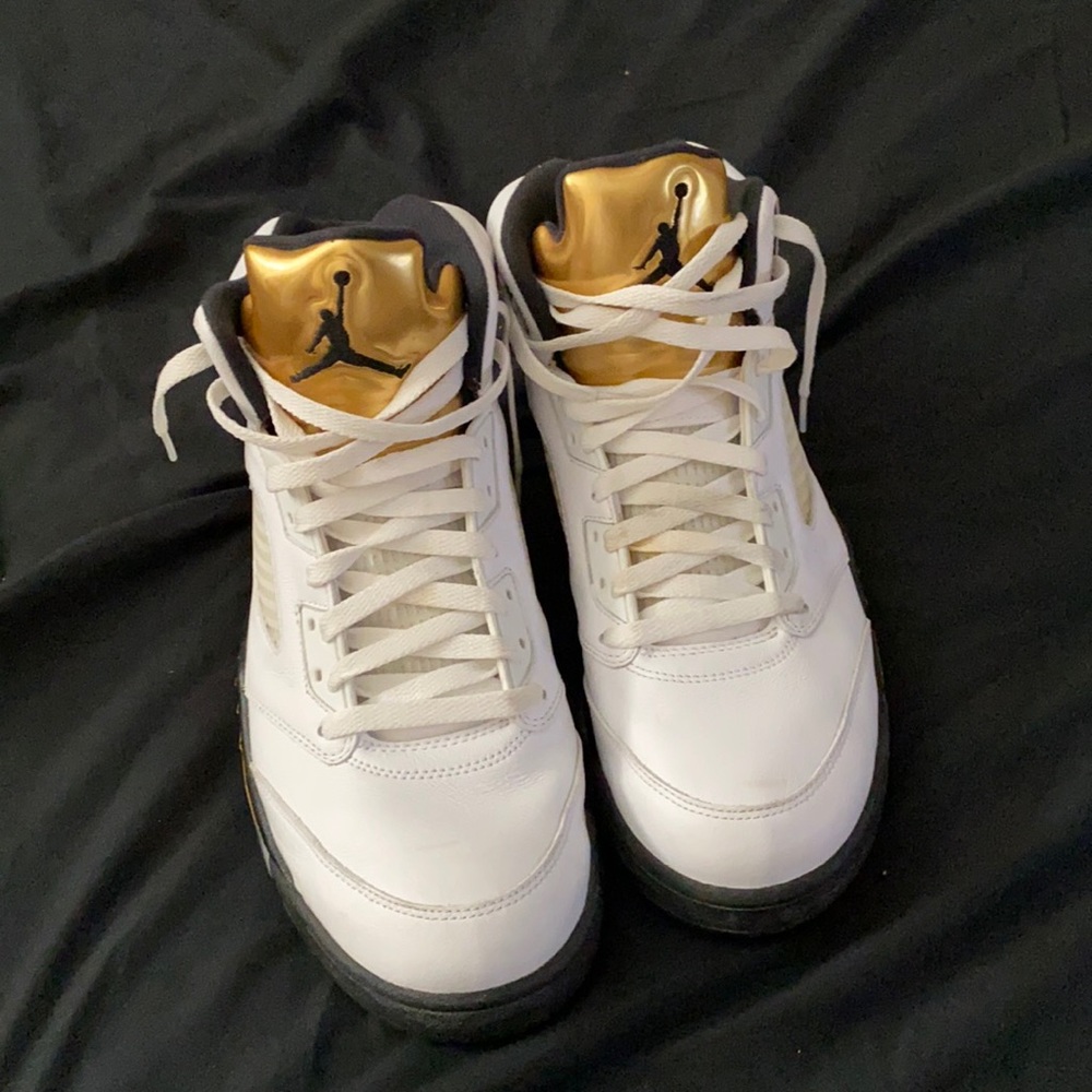 Retro Jordan 5s Gold tongue